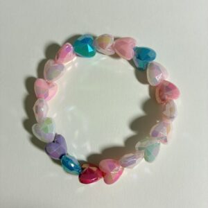 Hravý korálkový náramok s holografickým efektom „Candy Hearts“ (Viacero dizajnov)