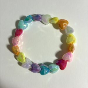 Hravý korálkový náramok s holografickým efektom „Candy Hearts“ (Viacero dizajnov)